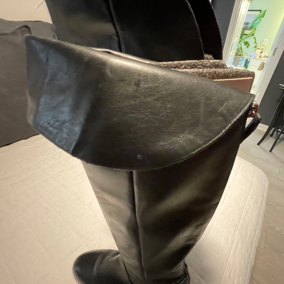 SAKS FIFTH AVENUE Black Leather Boots - Picture 3 of 14